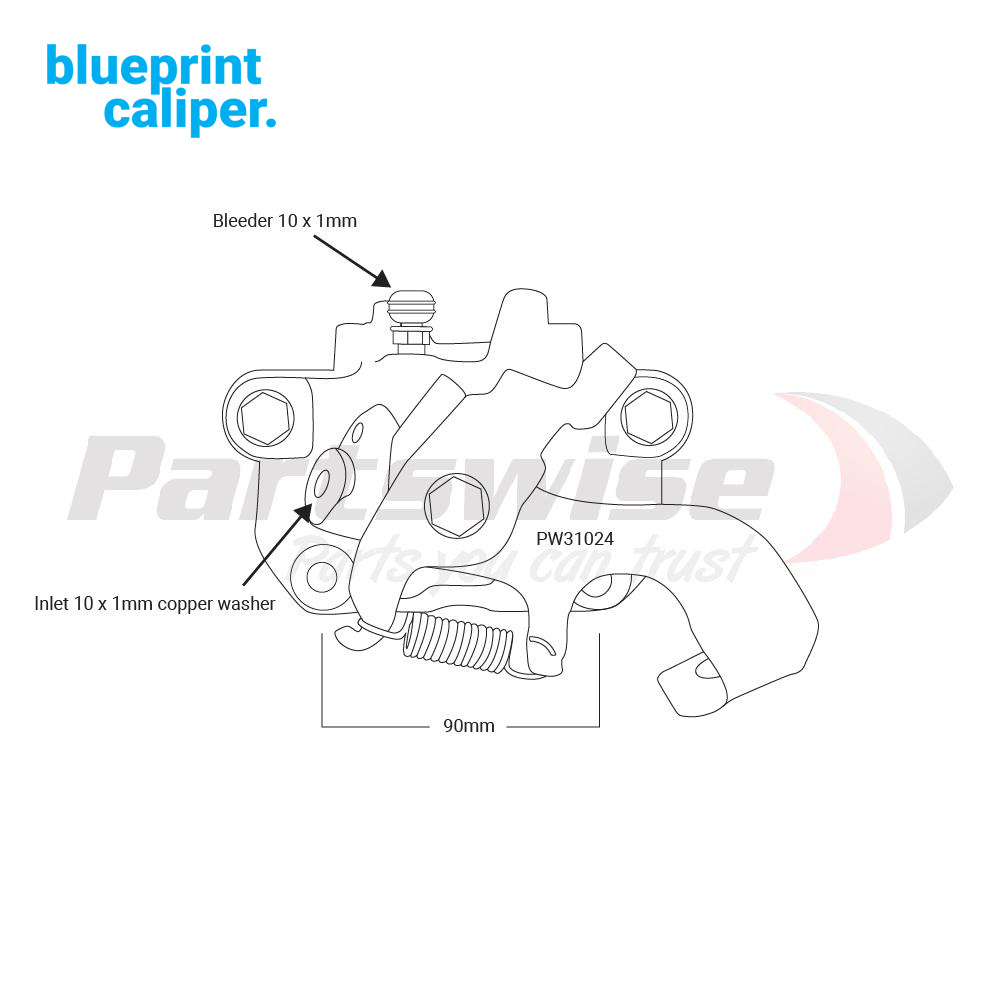 PW31024 Caliper assembly new R/H/R 38mm